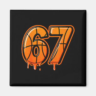 Funny Six Seven 67 Meme Gen Alpha 67 Basketball Fo Magnet
