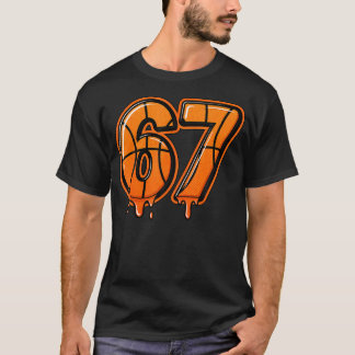 Funny Six Seven 67 Meme Gen Alpha 67 Basketball T-Shirt