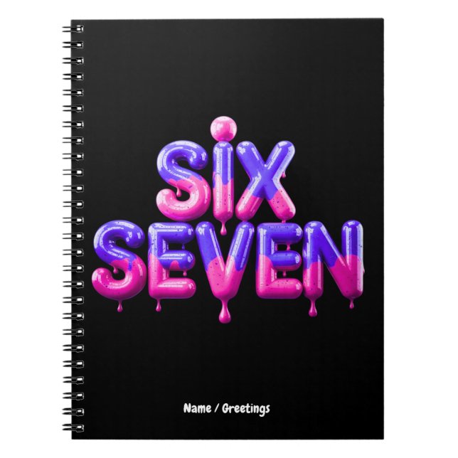 Funny Six Seven 67 Meme Gen Alpha Cool Viral Style Notebook (Front)