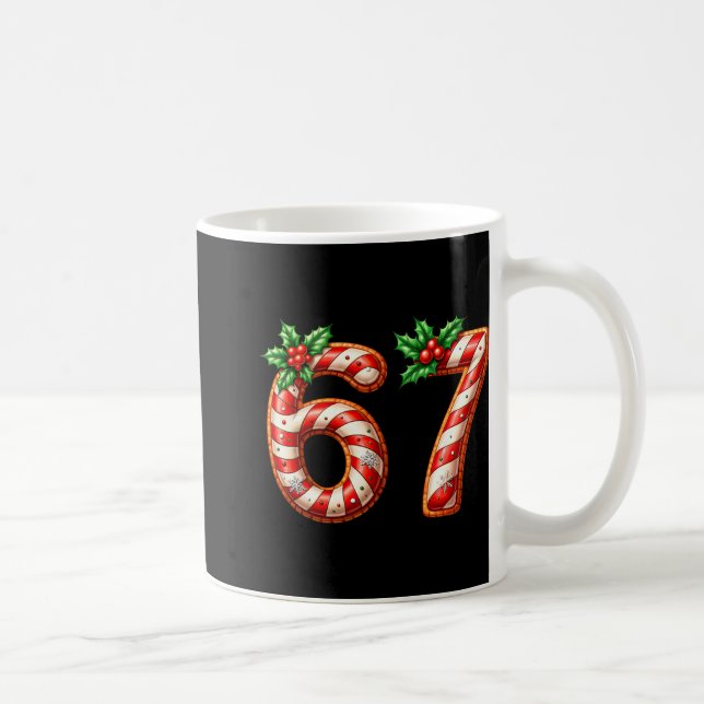 Funny Six Seven 67 Meme Gen Alpha Slang 6 7 Candy  Coffee Mug (Right)