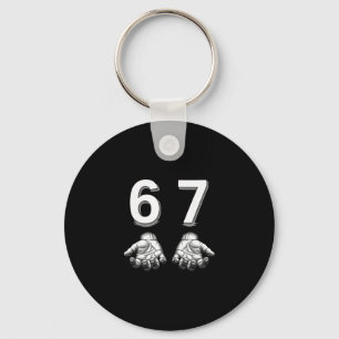 Funny Six Seven 67 Meme Gen Alpha Slang Hands  Key Ring