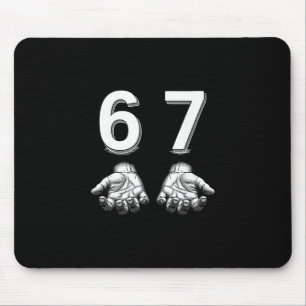 Funny Six Seven 67 Meme Gen Alpha Slang Hands  Mouse Mat