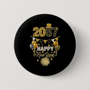 Funny Six Seven 67 Meme Happy New Year 6 Cm Round Badge
