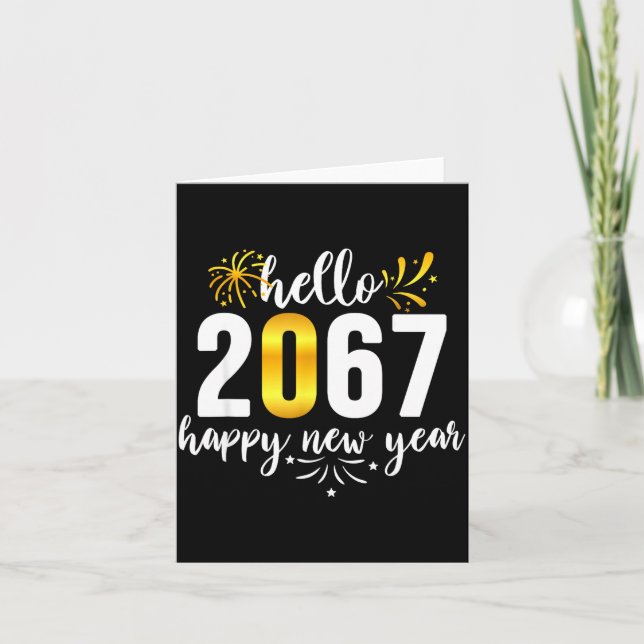 Funny Six Seven 67 Meme Happy New Year  Card (Front)