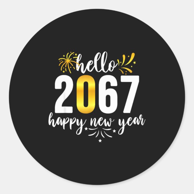 Funny Six Seven 67 Meme Happy New Year  Classic Round Sticker (Front)