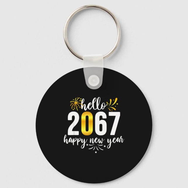 Funny Six Seven 67 Meme Happy New Year  Key Ring (Front)