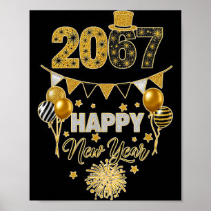 Funny Six Seven 67 Meme Happy New Year Poster