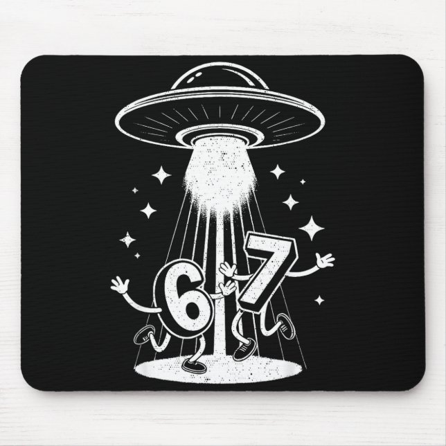 Funny Six Seven 67 Meme Internet Meme Ufo Gen Alph Mouse Mat (Front)