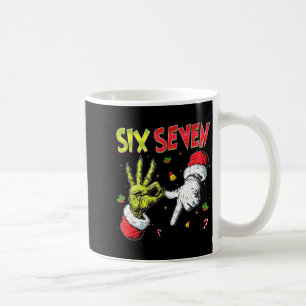 Funny Six Seven 67 Meme Monster Santa Christmas Pa Coffee Mug