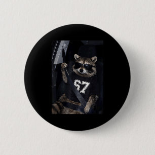 Funny Six Seven 67 Meme Raccoon Wearing Sungles Ge 6 Cm Round Badge