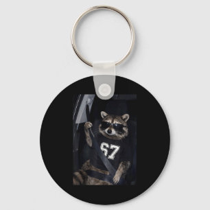 Funny Six Seven 67 Meme Raccoon Wearing Sungles Ge Key Ring