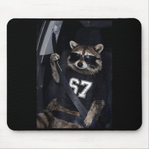 Funny Six Seven 67 Meme Raccoon Wearing Sungles Ge Mouse Mat