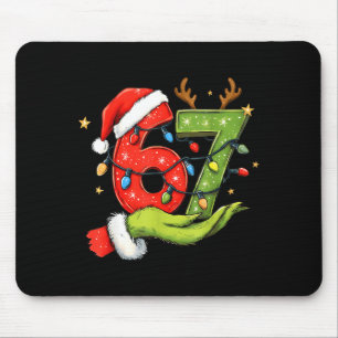 Funny Six Seven 67 Meme Santa Christmas Brainrot P Mouse Mat