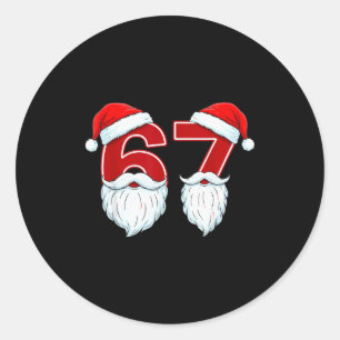Funny Six Seven 67 Meme Santa Christmas Holiday Pa Classic Round Sticker