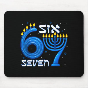 Funny Six Seven 67 Meme Sarcastic Hanukkah Chanuka Mouse Mat