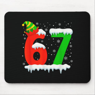 Funny Six Seven 67 Meme Saying 6 7 Elf Christmas T Mouse Mat