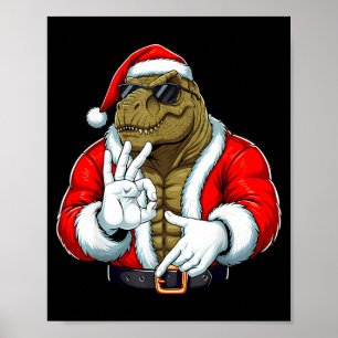 Funny Six Seven 67 Meme T-rex Christmas Men Boys T Poster