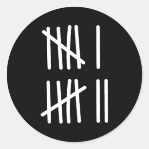 Funny Six Seven 67 Meme Tally Marks 6 7 Numbers Ki Classic Round Sticker