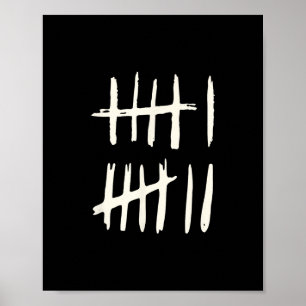 Funny Six Seven 67 Meme Tally Marks 6 7 Numbers Poster