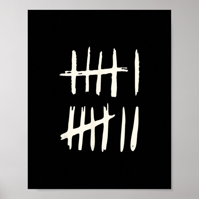 Funny Six Seven 67 Meme Tally Marks 6 7 Numbers  Poster (Front)