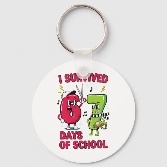 Funny Six Seven 67 School Meme Numbers Teacher Stu Key Ring (Front)