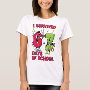 Funny Six Seven 67 School Meme Numbers Teacher Stu T-Shirt