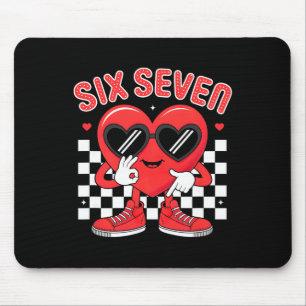 Funny Six Seven 67 Valentine Day Heart Men Boys Ki Mouse Mat