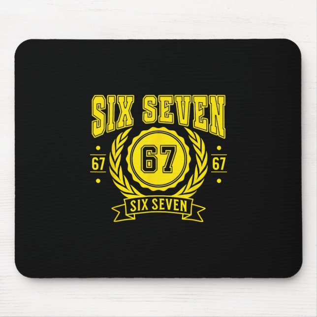 Funny Six Seven 6 7 67 Meme Gen Alpha Slang Boys G Mouse Mat (Front)