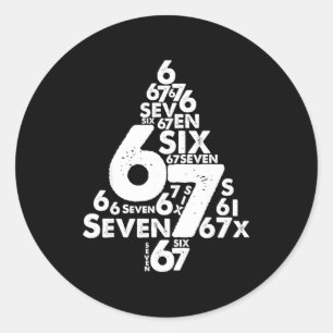 Funny Six Seven 6 7 Christmas Tree Meme Christmas  Classic Round Sticker