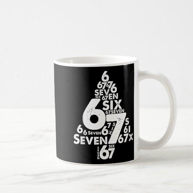 Funny Six Seven 6 7 Christmas Tree Meme Christmas  Coffee Mug (Right)