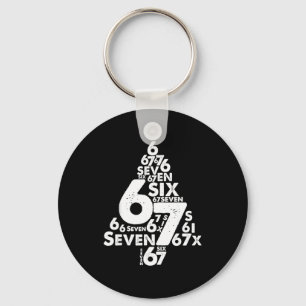 Funny Six Seven 6 7 Christmas Tree Meme Christmas Key Ring