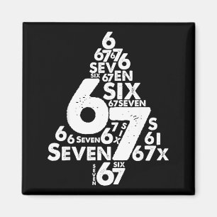 Funny Six Seven 6 7 Christmas Tree Meme Christmas Magnet