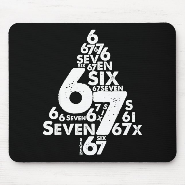 Funny Six Seven 6 7 Christmas Tree Meme Christmas  Mouse Mat (Front)
