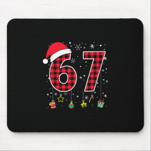 Funny Six Seven 6 7 Meme 67 Christmas Red Plaid Xm Mouse Mat