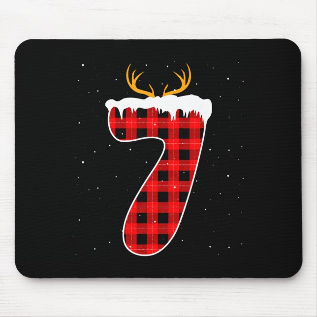 Funny Six Seven 6 7 Meme 67 Christmas Red Plaid Xm Mouse Mat (Front)