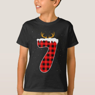 Funny Six Seven 6 7 Meme 67 Christmas Red Plaid Xm T-Shirt