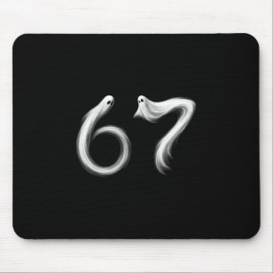 Funny Six Seven 6 7 Meme 67 Design Ghost Halloween Mouse Mat