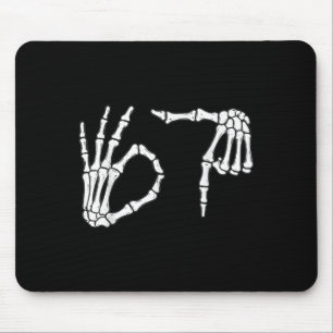 Funny Six Seven 6 7 Meme 67 Skeleton Hand Hallowee Mouse Mat