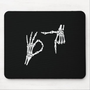 Funny Six Seven 6 7 Meme 67 Skeleton Hand Hallowee Mouse Mat