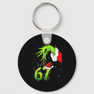 Funny Six Seven 6 7 Meme 67 Xmas Hand Christmas Co Key Ring