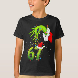 Funny Six Seven 6 7 Meme 67 Xmas Hand Christmas Co T-Shirt