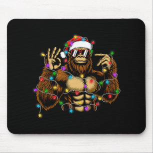 Funny Six Seven 6 7 Meme Bigfoot Christmas Lights  Mouse Mat