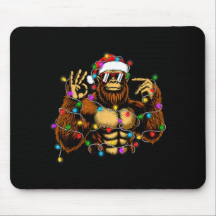 Funny Six Seven 6 7 Meme Bigfoot Christmas Lights Mouse Mat