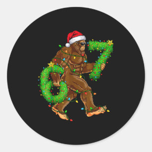 Funny Six Seven 6 7 Meme Bigfoot Christmas Shirts Classic Round Sticker