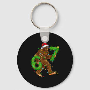 Funny Six Seven 6 7 Meme Bigfoot Christmas Shirts  Key Ring