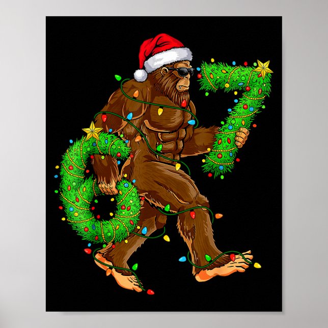 Funny Six Seven 6 7 Meme Bigfoot Christmas Shirts  Poster (Front)