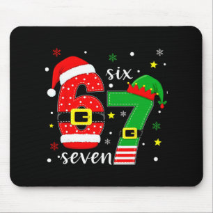 Funny Six Seven 6 7 Meme Christmas 67 Number Xmas Mouse Mat