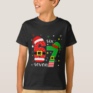 Funny Six Seven 6 7 Meme Christmas 67 Number Xmas  T-Shirt
