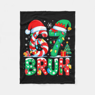 Funny Six Seven 6 7 Meme Christmas Family Xmas San Fleece Blanket