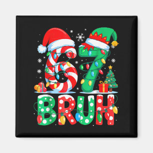 Funny Six Seven 6 7 Meme Christmas Family Xmas San Magnet